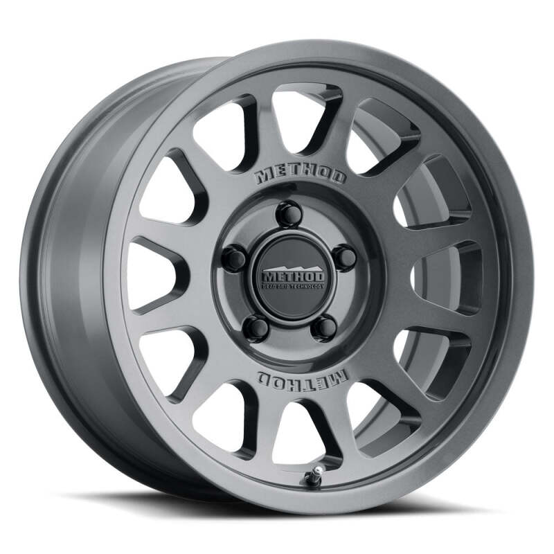 Method MR703 17x9 Inch Titanium Off-Road Wheel with -12mm Offset and 6x5.5 Bolt Pattern