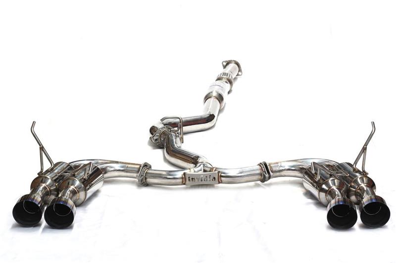 Invidia Gemini/R400 Single Layer Quad Titanium Tip Cat-Back Exhaust for 2011-2014 Subaru WRX and STI Sedans