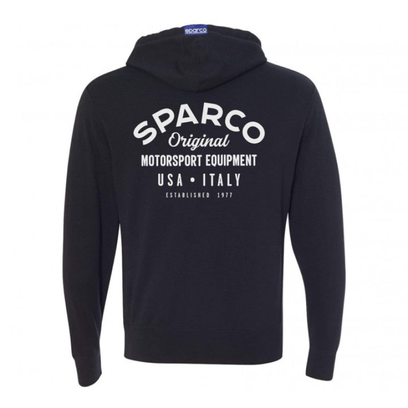 SPARCO ZIP Garage Black Sweatshirt Medium - Comfortable Automotive Apparel