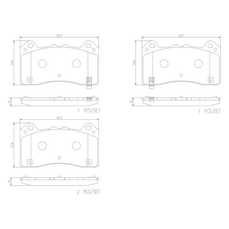 Brembo OE 16-18 Ford Focus Front PRIME Ceramic Brake Pads