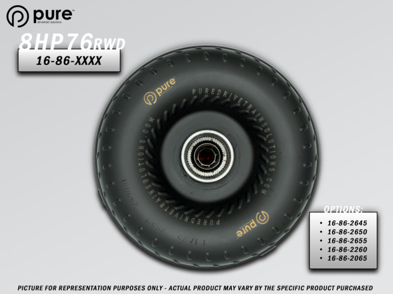 Pure Drivetrain Solutions 8HP76 High Performance Billet Race Torque Converter with 26/50 Stator for Rear-Wheel Drive Vehicles