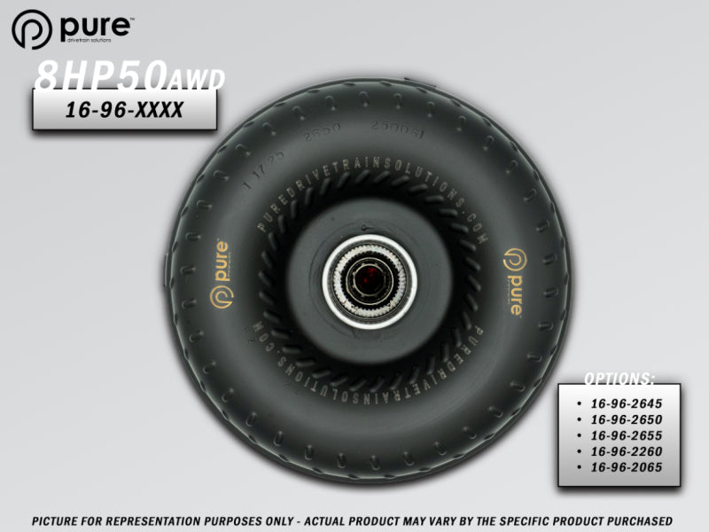 Pure Drivetrain Solutions 8HP50 High Performance Billet Race Torque Converter with 26/50 Stator for AWD Vehicles