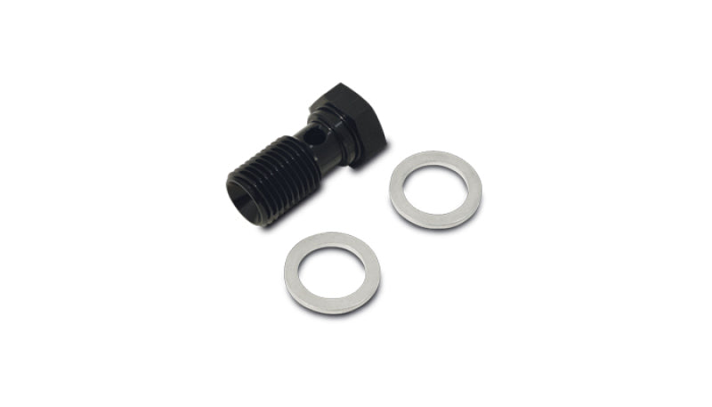 Vibrant Performance M16 x 1.5 Banjo Bolt with 34mm Length - Black Anodized Aluminum
