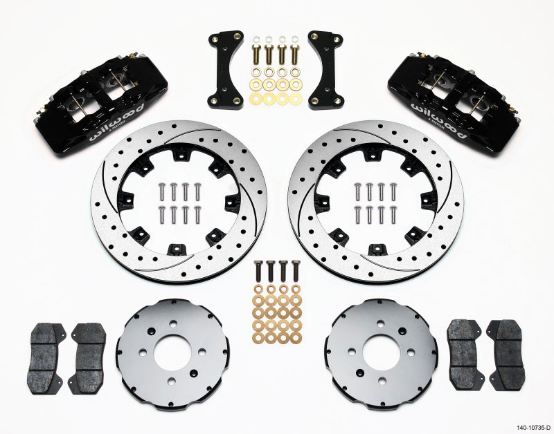 Wilwood Dynapro 6 Front Hat Kit 12.19-inch Drilled Rotors for Acura and Honda Integra 1990-1992