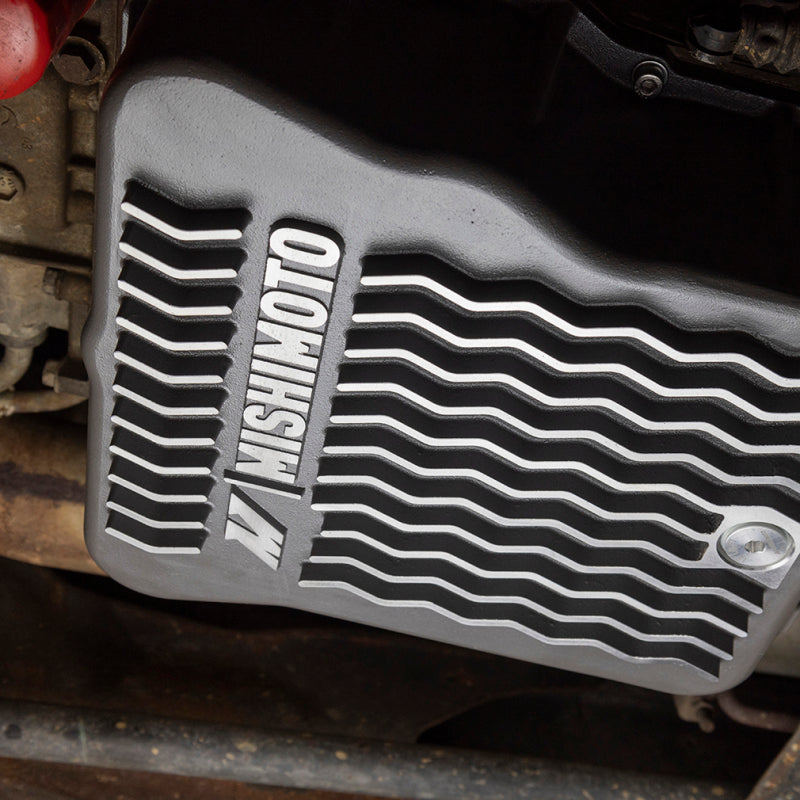 Mishimoto Aluminum Transmission Pan for 2001-2019 Chevy/GMC Duramax 6.6L - Cast Aluminum, Gunmetal Gray Part MMTP-DMAX-01