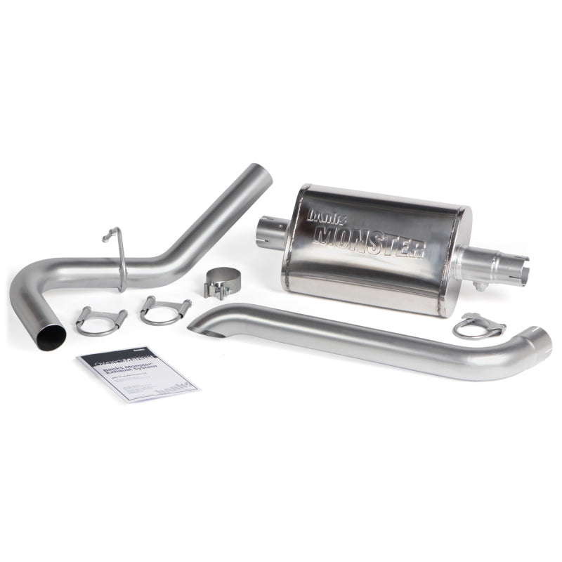 Banks Power 87-01 Jeep 4.0L Cherokee Monster Exhaust System with 2.5-inch Mandrel-Bent Stainless Tailpipe and Straight-Through Muffler