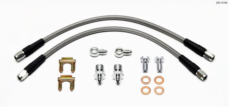 Wilwood Flexline Kit D52 Caliper with 14-inch Brake Line and Banjo Bolt, 10mm -3/8-24 Chassis