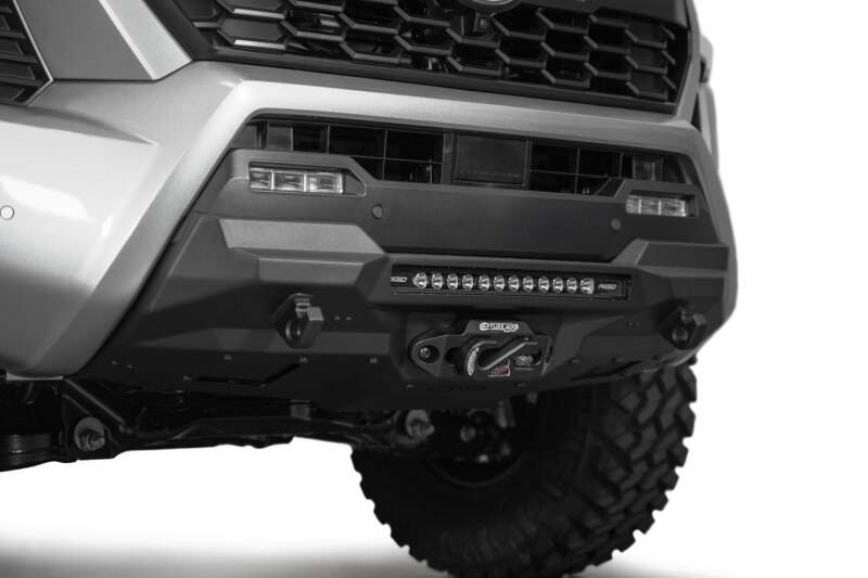 Addictive Desert Designs 2024 Toyota Tacoma Stealth Center Mount Winch Front Bumper with Light Bar Mount