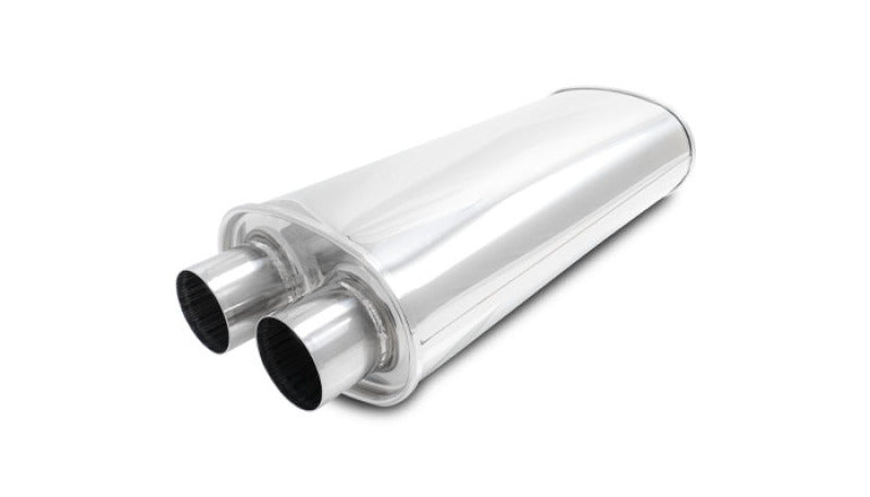 Vibrant StreetPower Oval Muffler with Dual Inlet/Outlet – 2.5-inch Inlet, 18-inch Body Length