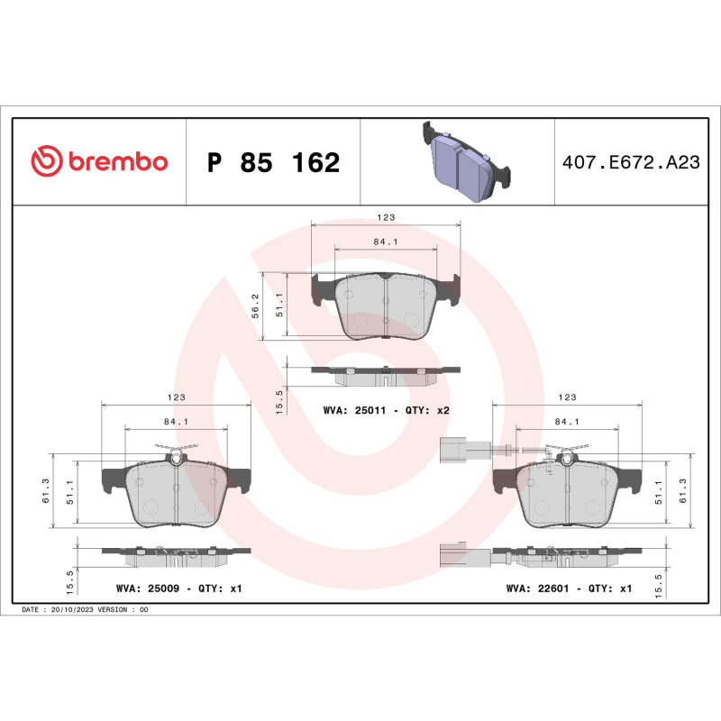 Brembo OE Low-Met Brake Pads for Audi RS3 and TT RS Quattro (2017-2020) – Rear