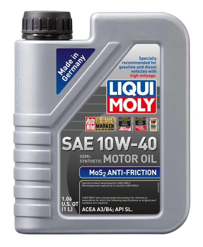 LIQUI MOLY 1L MoS2 Anti-Friction Motor Oil 10W40 for Older Gasoline and Diesel Engines