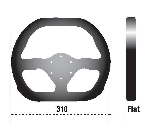 Sparco 015P310F2SN Suede Black Steering Wheel - 12.2 in Diameter, 10.2 in Width