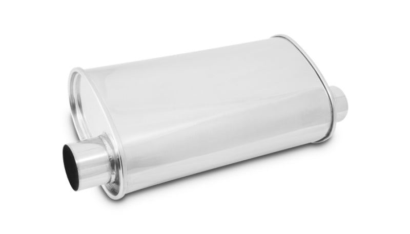 Vibrant StreetPower Oval Muffler 5x9x15 inches with 2.5-inch Inlet/Outlet – Stainless Steel Performance Exhaust