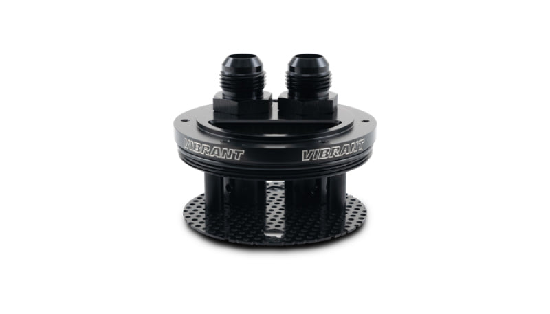 Vibrant Performance Gen3 2-Port Aluminum Catch Can Lid Assembly for Automotive Applications