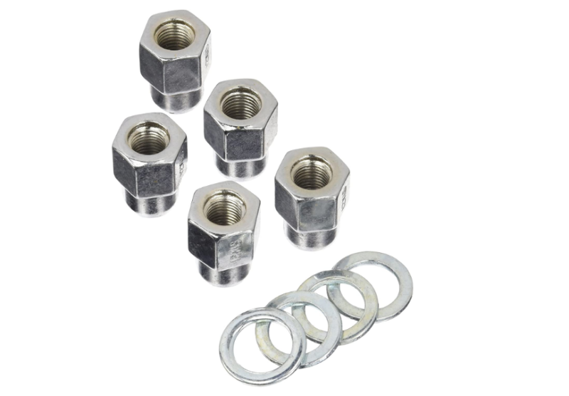 Weld Open End Lug Nuts with Centered Washers - 1/2 inch Right-Hand Thread, 5 Pack