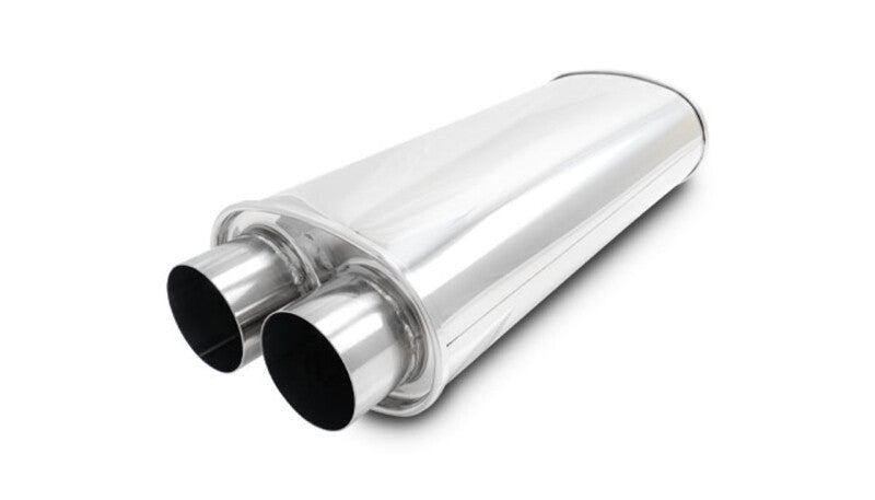 Vibrant StreetPower Oval Muffler 3-Inch Dual Inlet/Outlet, 18-Inch Body Length
