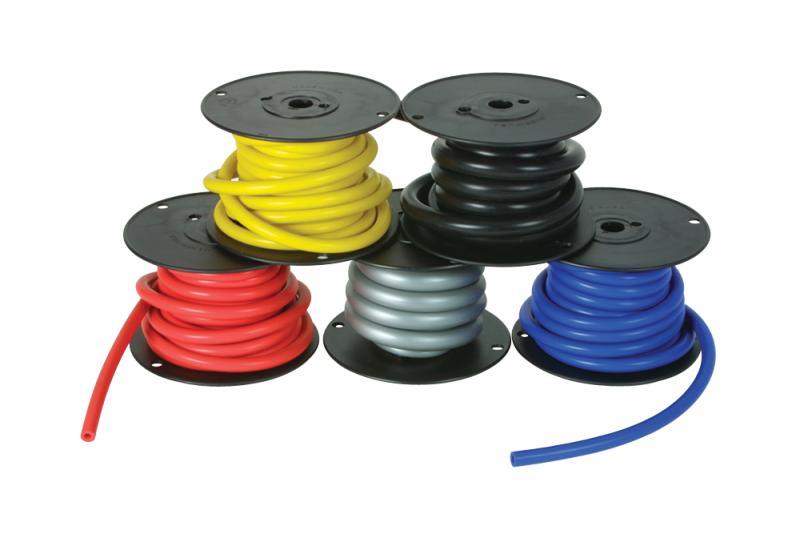Vibrant 1/4 inch Silicone Vacuum Hose - Black, 25 ft. Bulk Pack