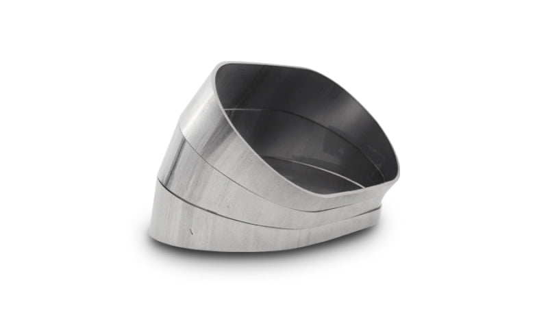 Vibrant Vertical 304 Stainless Steel Oval Pie Cuts - 3 Pack, 3-Inch Nominal Size with 2.35-Inch Centerline Radius and 15-Degree Bends