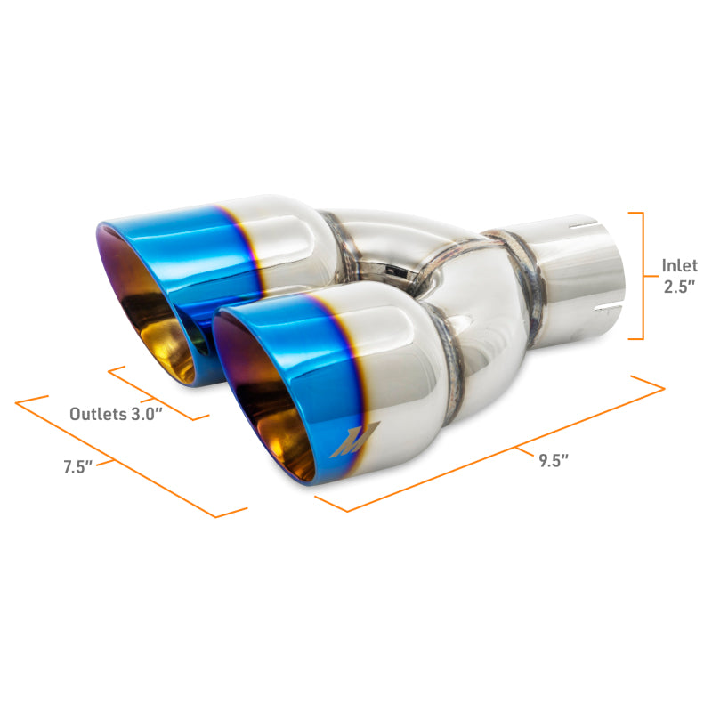Mishimoto Dual Offset Exhaust Tips 2.5-inch Inlet 3-inch Slash Cut Outlet - Burnt Finish