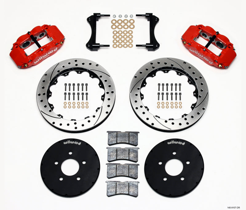 Wilwood Narrow Superlite 6R Front Hat Kit 12.88 inch - Red for 1994-2004 Ford Mustang
