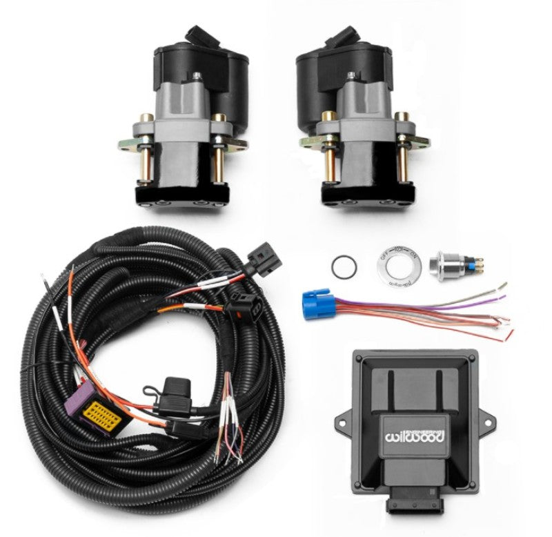 Wilwood Electronic Parking Brake Rear Retrofit Brake Kit with Black Powder Coat Caliper