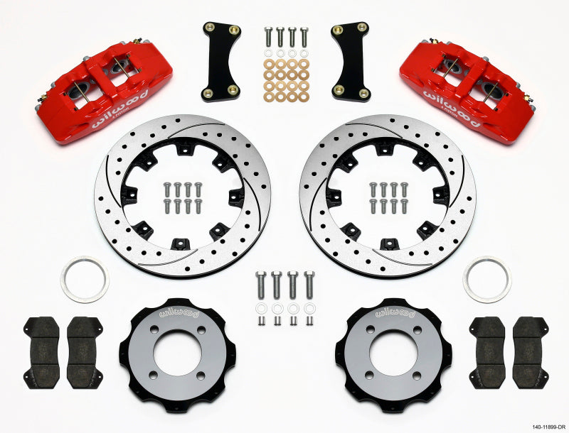 Wilwood Dynapro 6 Front Brake Hat Kit with 12.19-inch Drilled Rotors for 2011-2013 Ford Fiesta