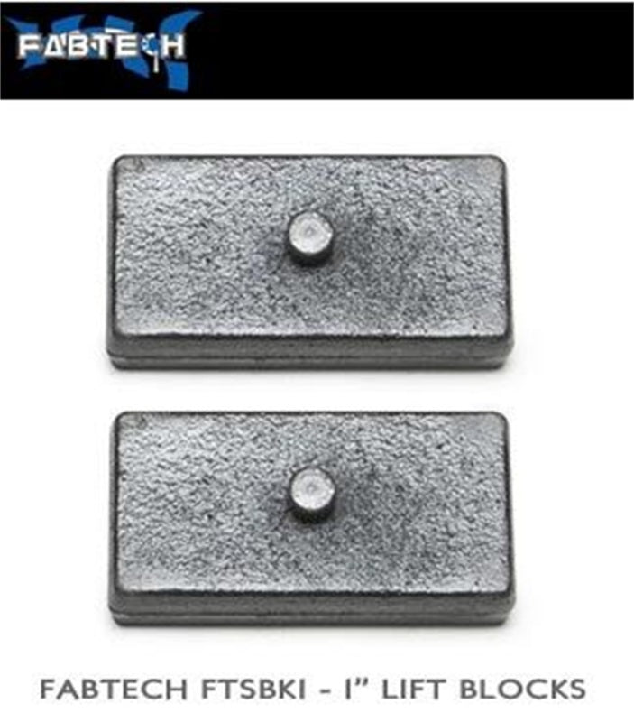 Fabtech 00-05 Ford Excursion 4WD Rear Leaf Spring Block Kit - 1 inch Lift