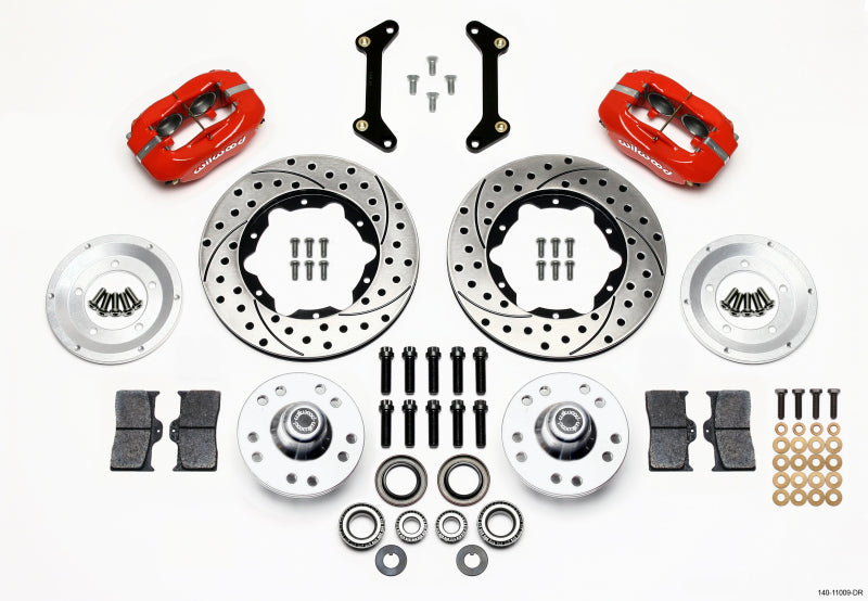 Wilwood Forged Dynalite Front Hub Kit 11 inch Drilled Red for 1979-1981 Buick Century G Body