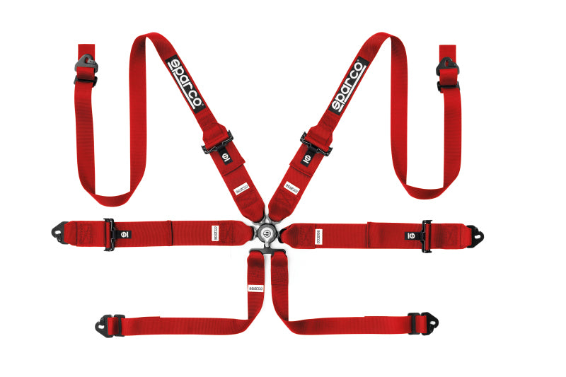 Sparco 04818RH1RS 6 Point 3 to 2 Inch HANS Steel Racing Harness Belt
