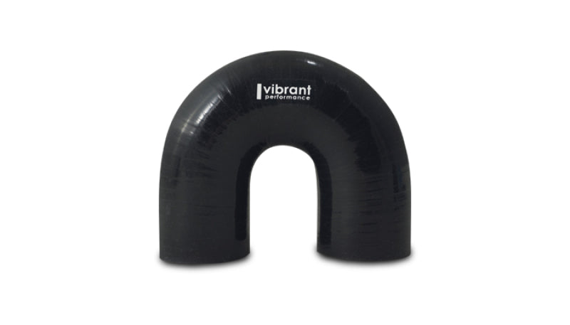 Vibrant 4 Ply Reinforced Silicone Elbow Connector - 2 Inch ID x 5.50 Inch Leg 180 Degree Black