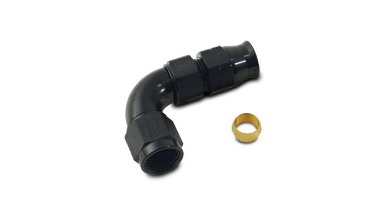 Vibrant 3/8 Inch Tube to -6AN Female 90 Degree Union Adapter Fitting with Olive Inserts