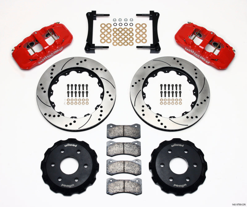 Wilwood AERO6 Front Truck Kit 14.25-inch Drill Red for Chevy Tahoe 1999-2014
