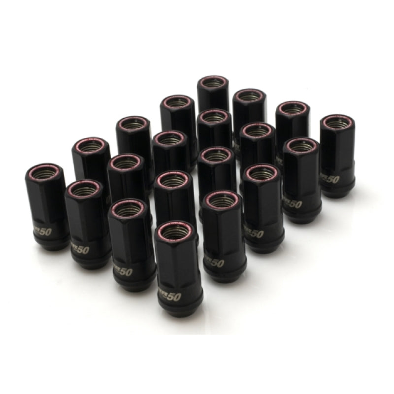 Wheel Mate Muteki HR50 Open End Lug Nuts - Black with Red Ring, 14x1.50 Thread Size