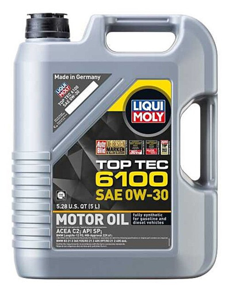 LIQUI MOLY 5L Top Tec 6100 SAE 0W30 Motor Oil - High-Performance Synthetic for BMW X5 and Rolls-Royce Models