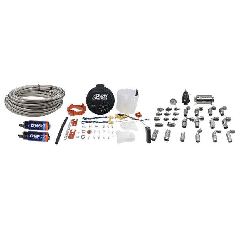 DeatschWerks 2006+ X2 Series Fuel Pump Module w/ Dual DW400 Pumps and Return PTFE Plumbing Kit