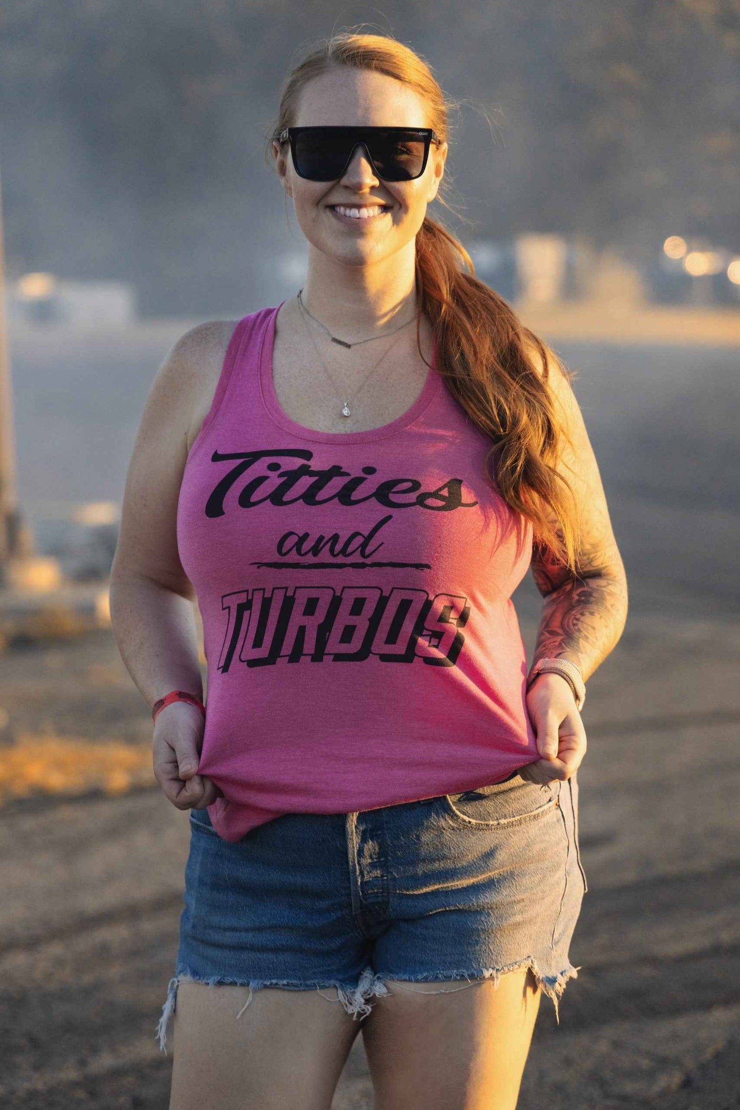 Ladies Titties & Turbos Tank Top