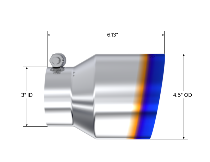 MBRP Armor Pro Burnt End Exhaust Tip 4.5 inch OD, 3 inch Inlet - Stainless Steel