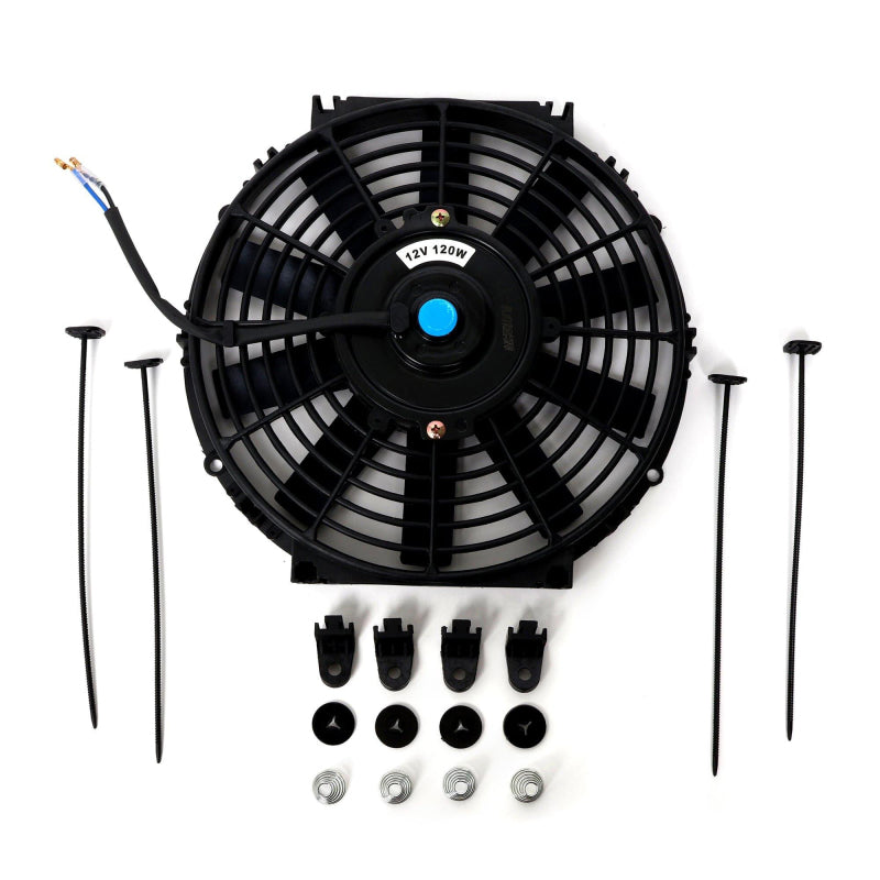 BLOX Racing Electric Slim Fan - 12-inch, 120W Straight Blade Black V2