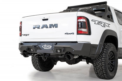 Addictive Desert Designs 2021 Dodge Ram 1500 TRX Stealth Fighter Rear Bumper – Hammer Black with D-Rings and Cube Light Mounts