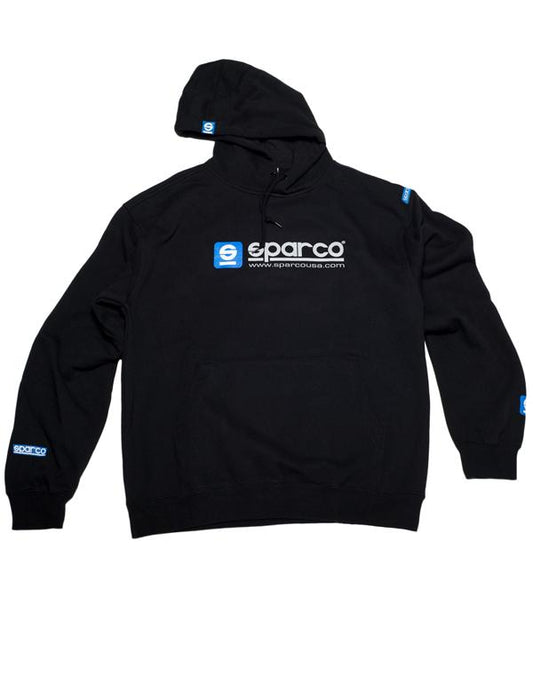 SPARCO Hooded Sweatshirt in Black, Small – Part Number SP03100NR1S
