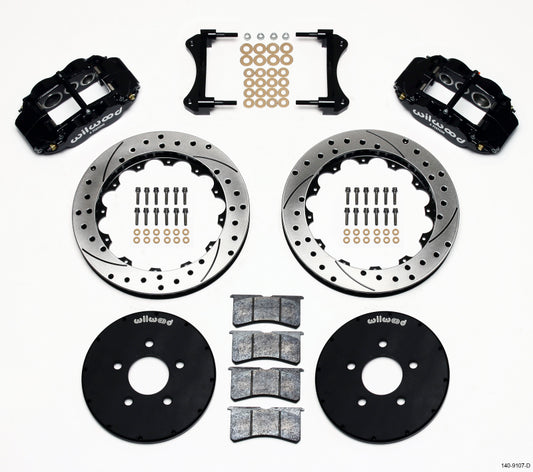 Wilwood Narrow Superlite 6R Front Hat Kit – 12.88-inch Drilled Rotors for 1994-2004 Ford Mustang