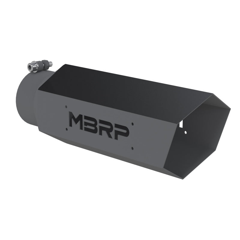 MBRP Universal Hex Exhaust Tip 4-Inch Inlet, 16-Inch Length, Black Coated - Part # T5165BLK