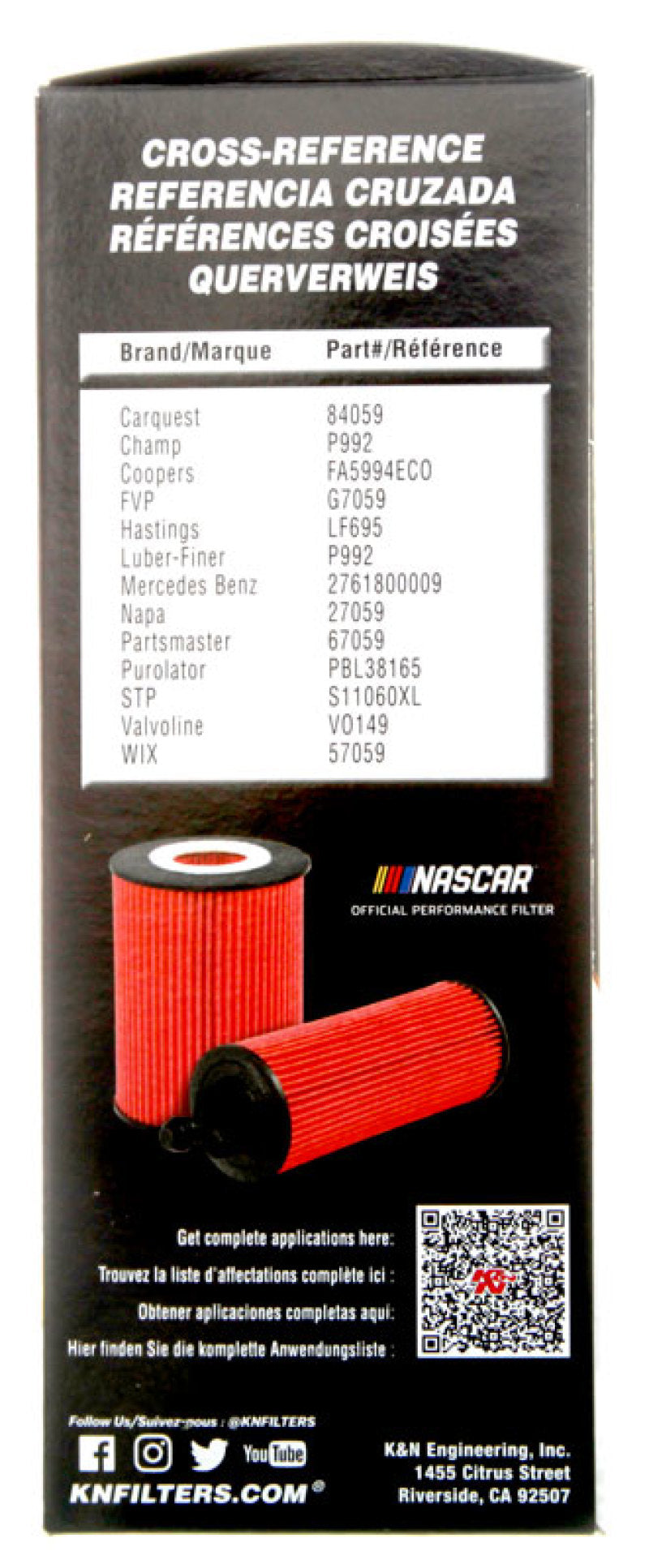 K&N Engineering HP-7040 Cartridge Oil Filter for Mercedes-Benz C300, C350, and GLK350 Models