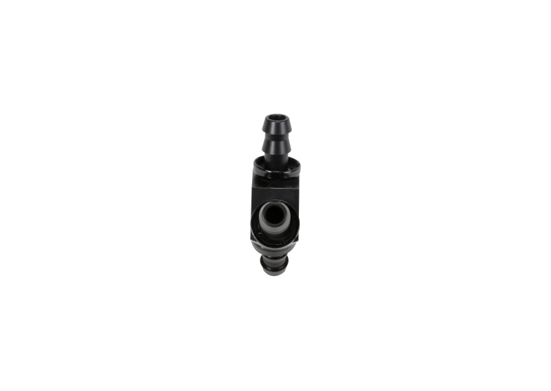 Fleece Performance Universal 3/8 inch Aluminum Y Barbed Fitting for -6 Pushlock Hose - Black Anodized