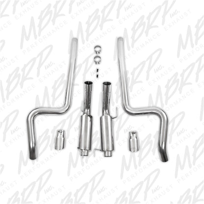 MBRP Armor Plus Series Dual Split Rear Race Exhaust System for Ford Mustang 2005-2010 with 4-inch Tips