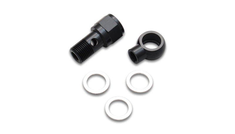 Vibrant LS Engine Oil Pressure Gauge Adapter Fitting - M16x1.5 Male/Female Thread with 1/8 in. NPT Banjo and Aluminum Construction