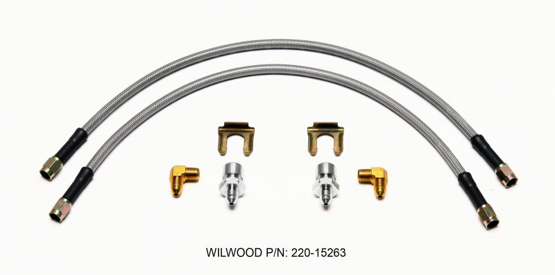 Wilwood Flexline Kit - 18 Inch Length, M10x1.50 Thread, 1/8-27 NPT 90 Degree Fitting