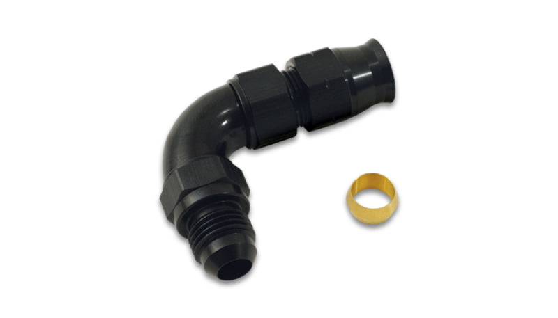 Vibrant 90 Degree 5/16 Inch Tube to Male -6AN Flare Adapter with Olive Inserts