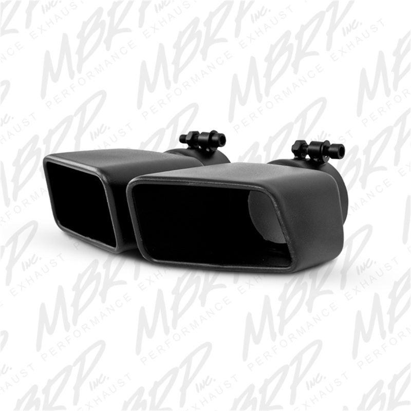 MBRP T5120BLK Black Coated Exhaust Tip - 4.75 Inch x 3 Inch Rectangle Angled Cut, Passenger Side