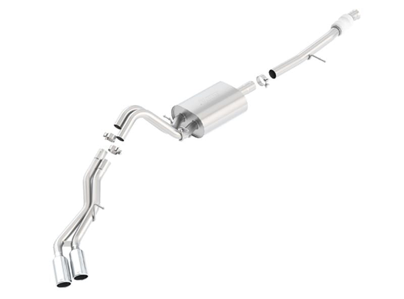 Borla Touring Cat-Back Exhaust System for 2015-2020 Chevrolet Suburban 5.3L V8 — Dual 2.25" Exit with 4" Chrome Tips